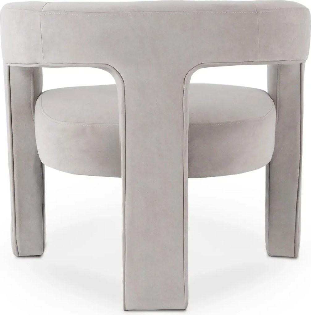 Szary fotel welurowy w stylu nowoczesnym P2-N86