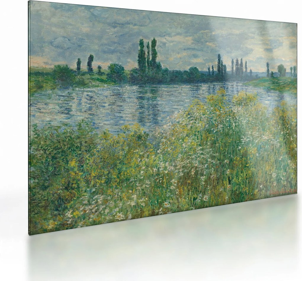 Obraz na szkle - Claude Monet, Banks of the Seine, reprodukcje (70x50 cm)