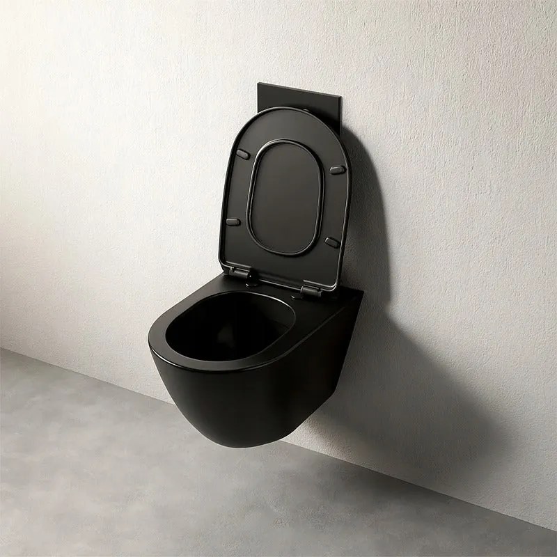 Miska wc czarna rimless deska wolnoopadająca duroplast wirowe spłukiwanie