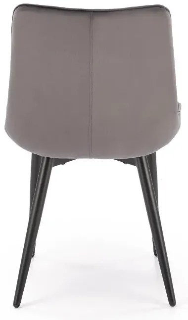 Krzesło tapicerowane K580 VELVET szare HALMAR