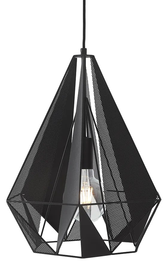 Industrialna lampa wisząca czarna z siatką - CarcassPrzemysłowy Oswietlenie wewnetrzne
