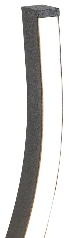 Designerska lampa podłogowa czarna ze srebrem z LED z możliwością ściemniania - BlazeDesignerski Oswietlenie wewnetrzne