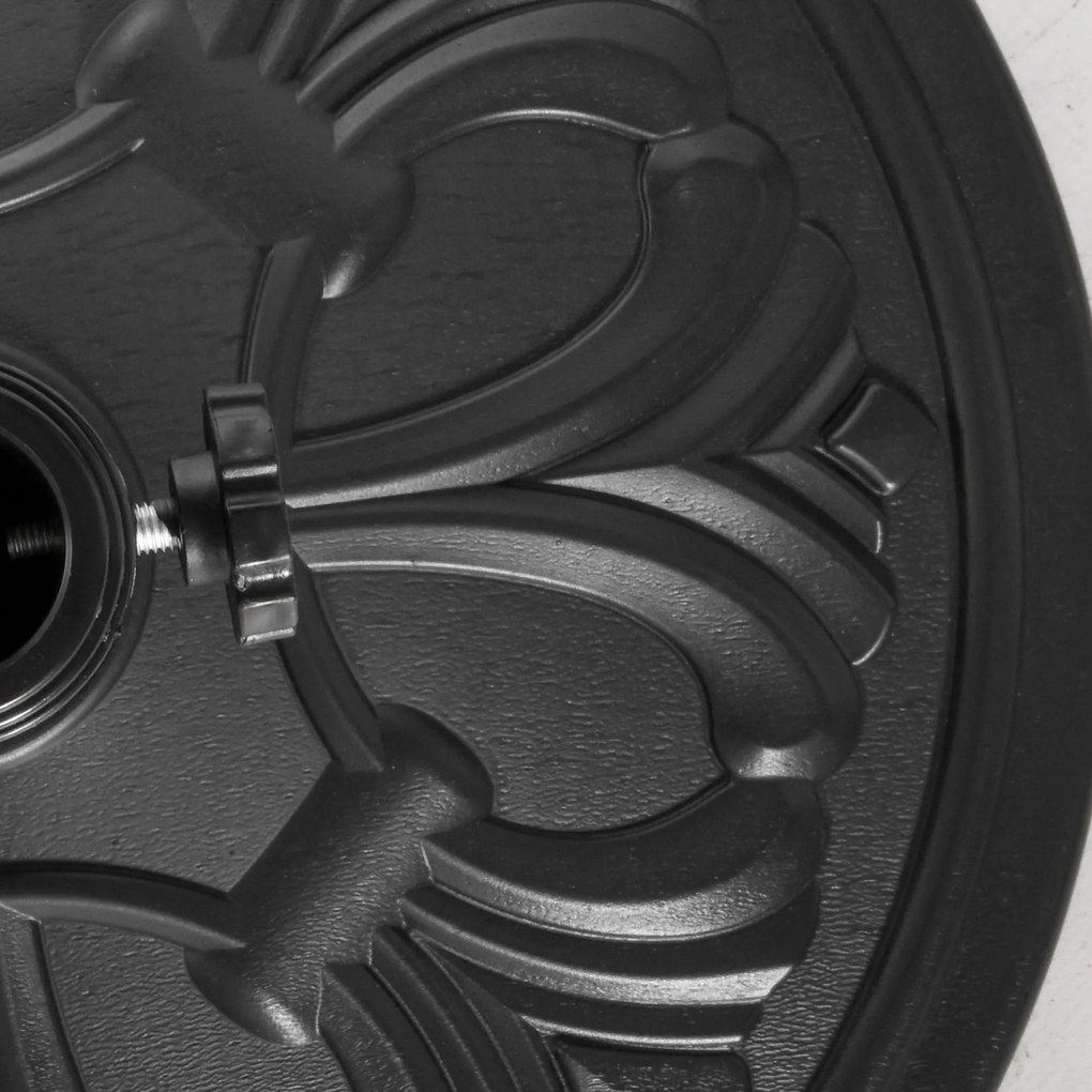 aOutsunny Parasol Stojak Parasol Uchwyt Parasol Podstawa 13 kg Stojak Parasol Ø35/Ø38/Ø48mm Plastik + Cement Antyczny Czarny Ø48 x 34 cm