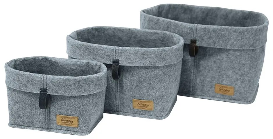 Szary tekstylny organizer Wenko Felt, 18x12 cm