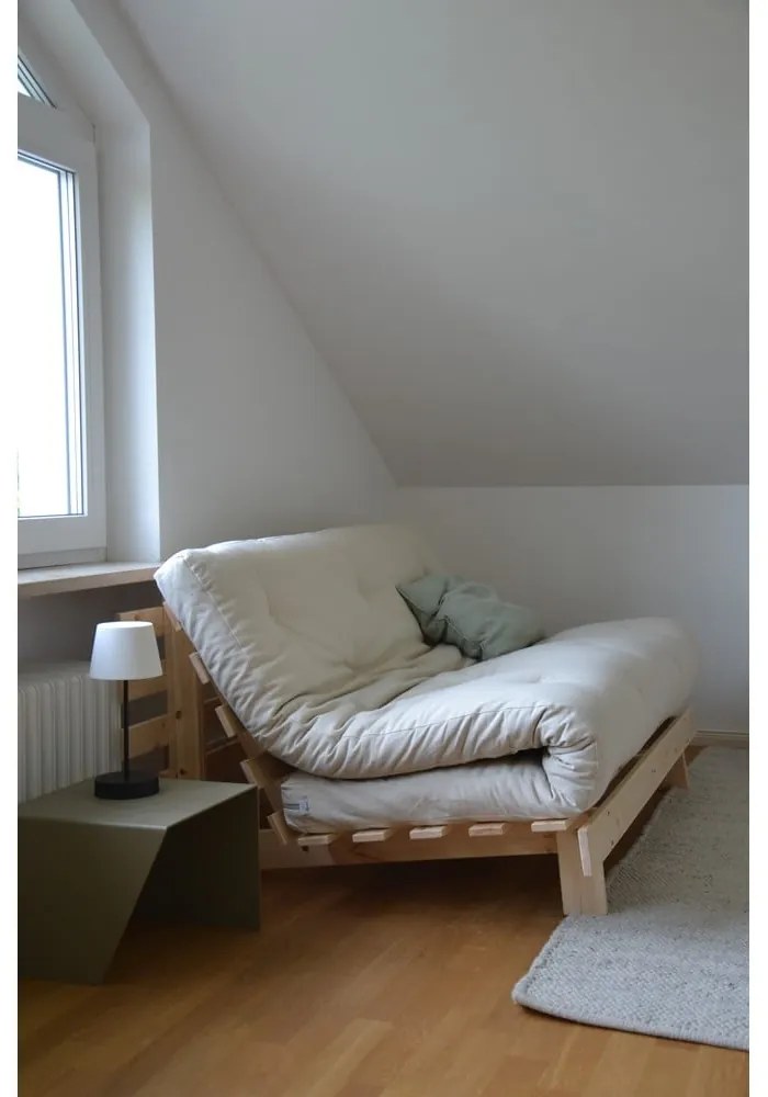 Szarobeżowa lniana rozkładana sofa 160 cm Roots Carob – Karup Design