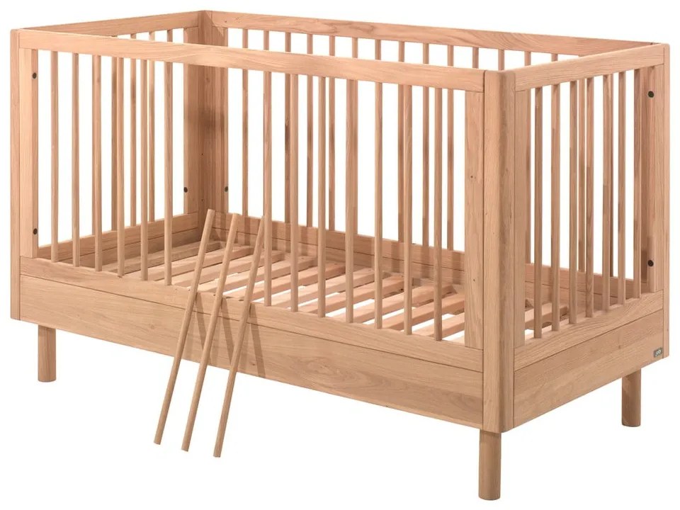 Łóżeczko z litego drewna dębowego 70x140 cm w naturalnym kolorze Forrest – Vipack