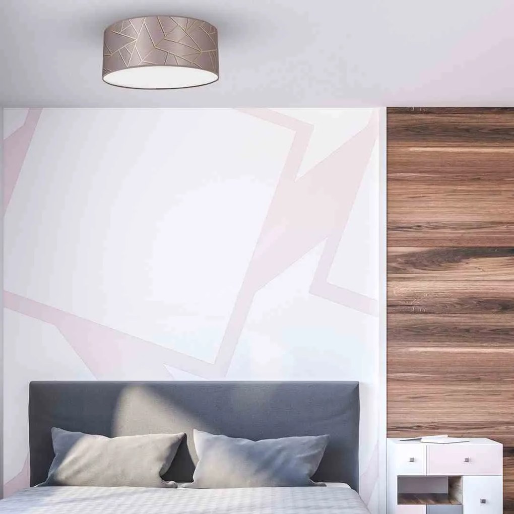 Lampa sufitowa, różowa, okrągła ZIGGY PINK Gold/Pink 2xE27 Ø40cm