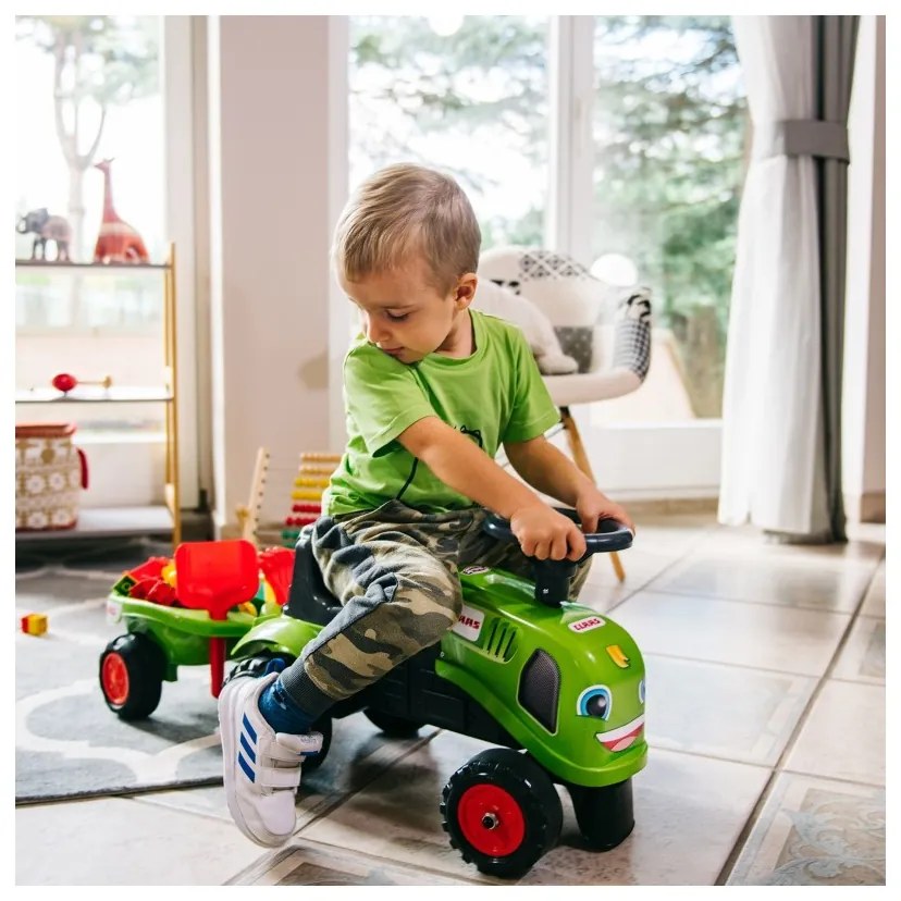 Falk traktorek baby claas zielony z przyczepką + akc. od 1 roku
