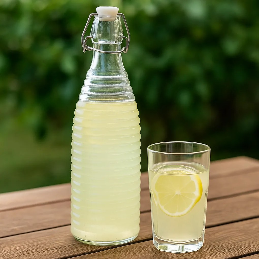 Szklana butelka z zamknięciem typu clip Stripes 1 l