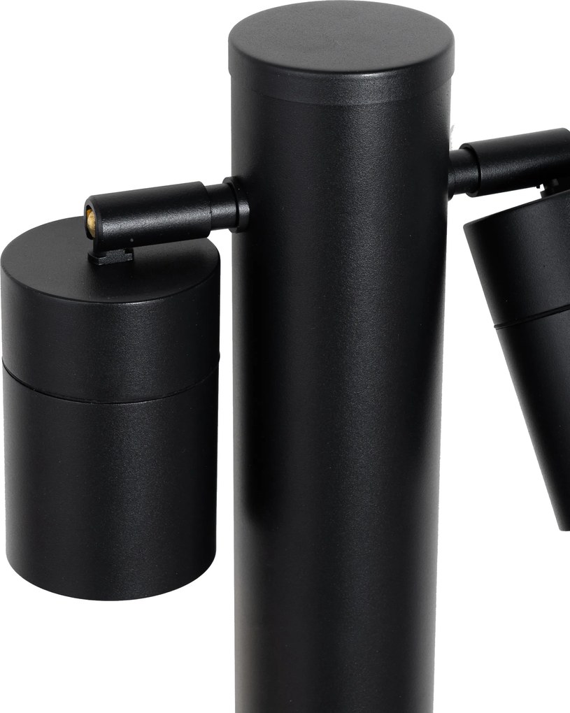 Stojąca lampa ogrodowa czarna 80 cm IP44 regulowana 2-światłowa - Duo