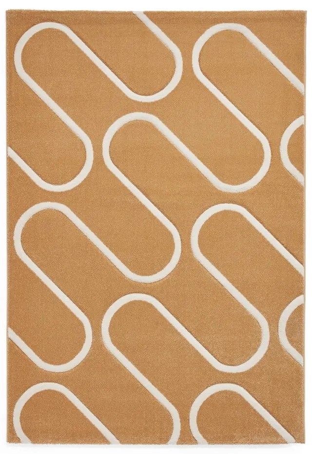 Dywan w kolorze ochry 80x150 cm Linear Curve – Catherine Lansfield