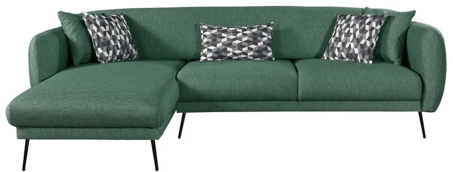 Zielony rozsuwany narożnik Pandia Home Madrid, lewostronny