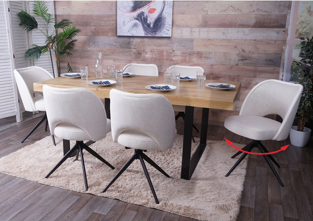 Krzesło do jadalni MCW-N72 (zestaw 6 sztuk),  kremowy