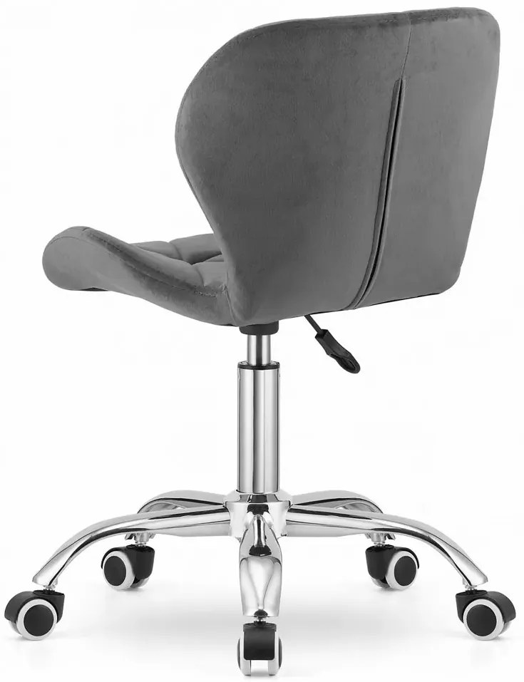 Pikowane ciemnoszare biurowe welurowe obrotowe krzesło N3-A83