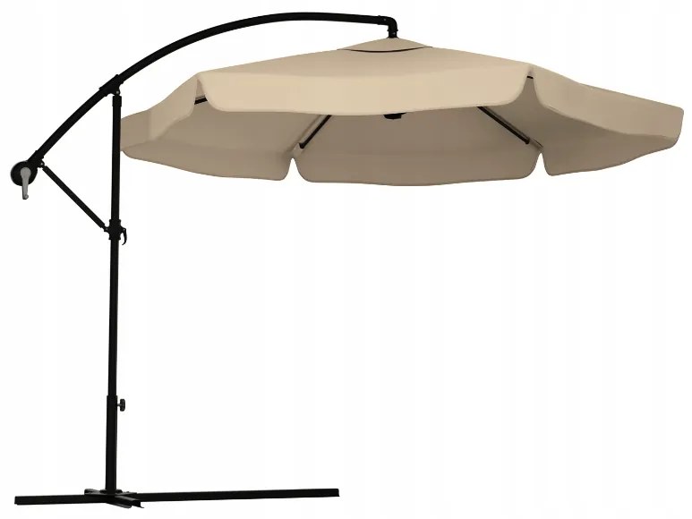 Składany parasol ogrodowy LEVI 300 cm, beżowo-brązowy + darmowe opakowanie