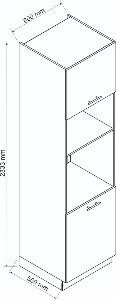 Szafka pod piekarnik i mikrofalę 60 ADELE D60 PK MV/2333 P/L beżowy mat STOLKAR