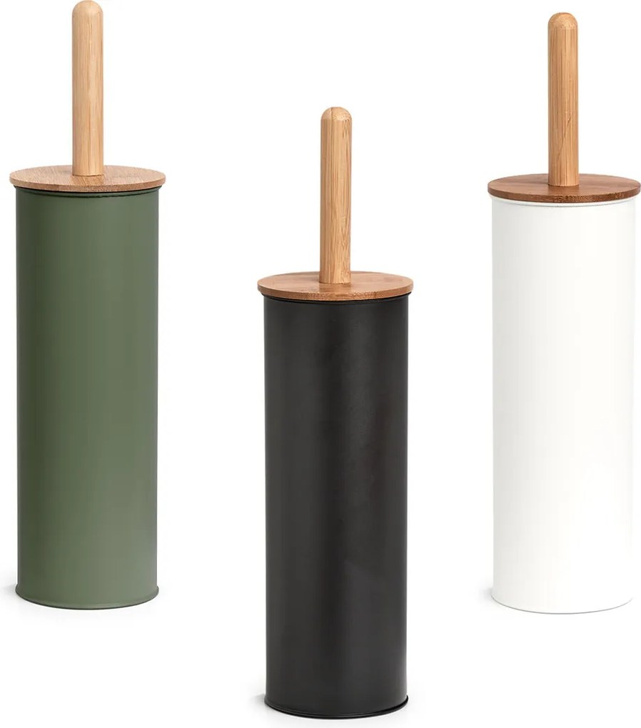 Szczotka WC z metalu i bambusa, Ø 10 cm