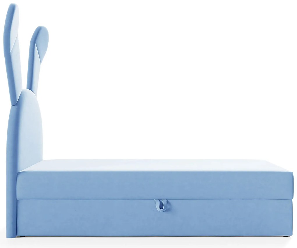 Niebieskie łóżko kontynentalne dla dziecka 100x200 cm N8-M53