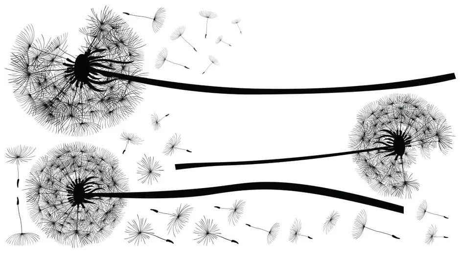 Komplet naklejek ściennych Ambiance Flying Dandelions
