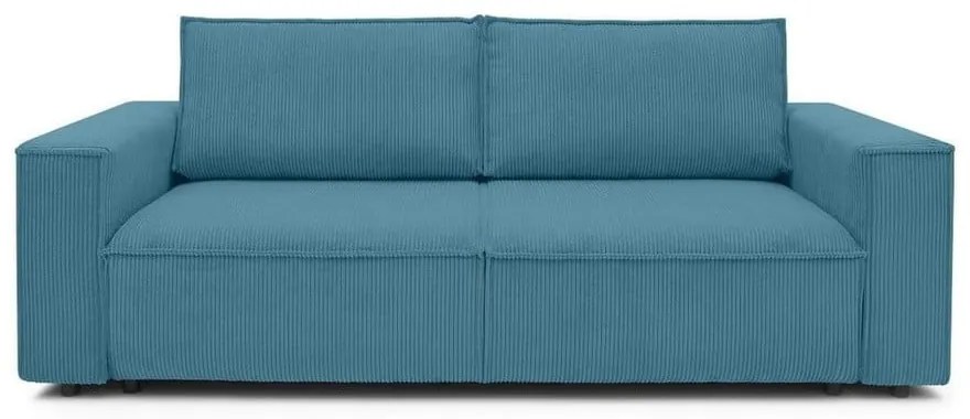 Turkusowa sztruksowa rozkładana sofa 245 cm Nihad – Bobochic Paris