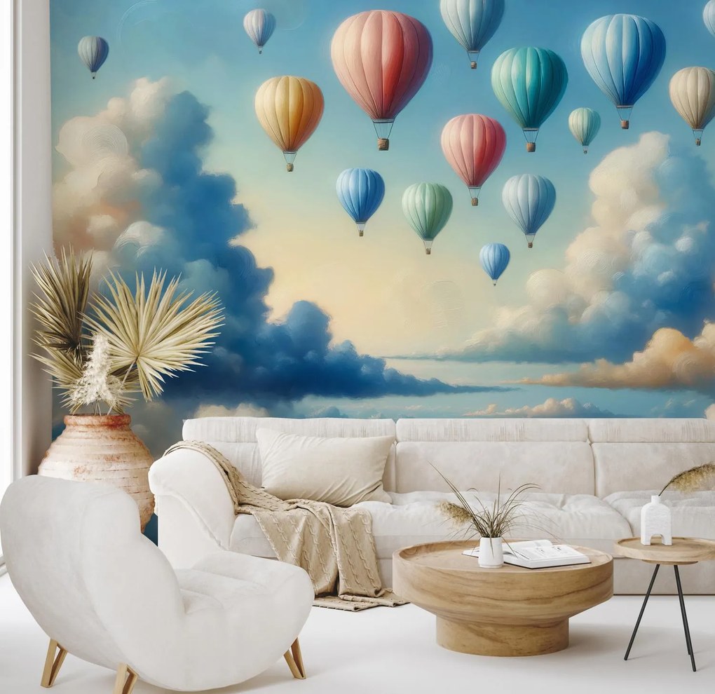 Fototapeta - Balony w chmurach (196x136 cm)