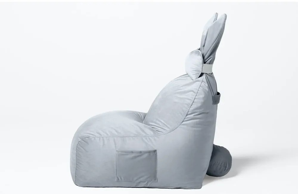 Jasnoszary dziecięcy worek do siedzenia Funny Bunny – The Brooklyn Kids