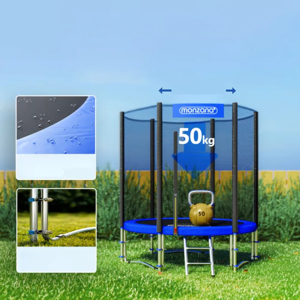 Monzana Trampolina z siatką ochronną JUMP, Ø183 cm, czarna/niebieska