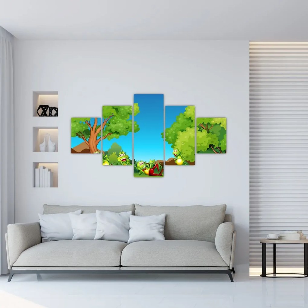 Obraz  - Wesołe żaby (125x70 cm)