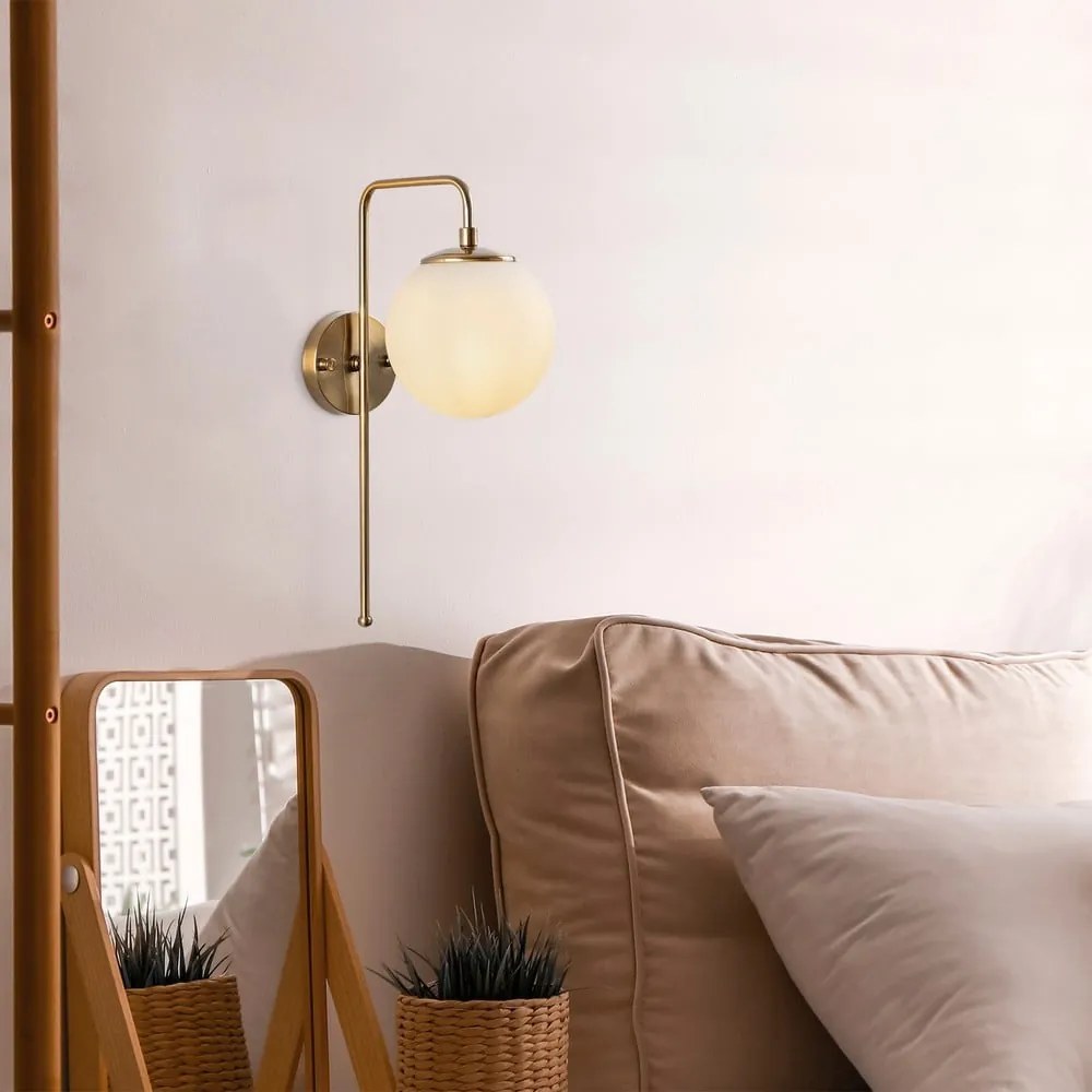 Biały/w kolorze mosiądzu kinkiet Viran – Opviq lights