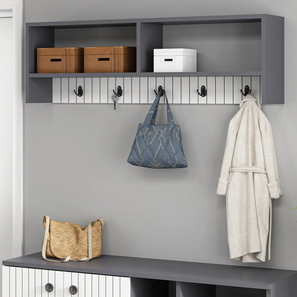 Wieszak ścienny Sarandon Anthracite White