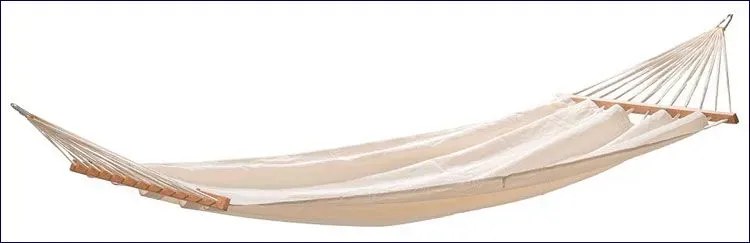 Drewniany hamak do ogrodu ze stelażem ecru K2-Z89