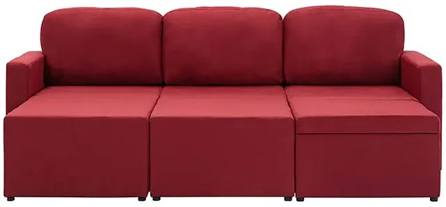 Rozkładana sofa modułowa czerwone wino - Odi 4Q