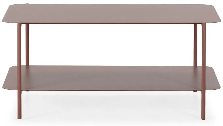 Metalowy stolik w kolorze terakoty 58x90 cm Beatrix – MOME