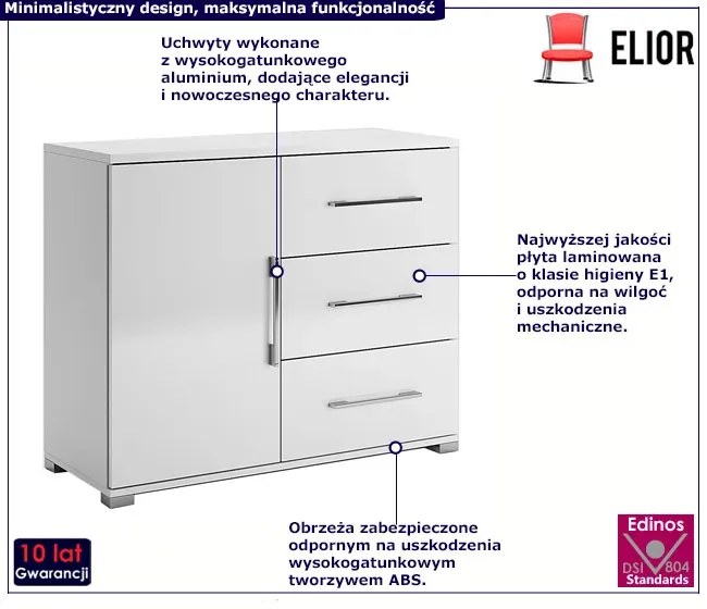 Biała nowoczesna komoda 100 cm T4-G26