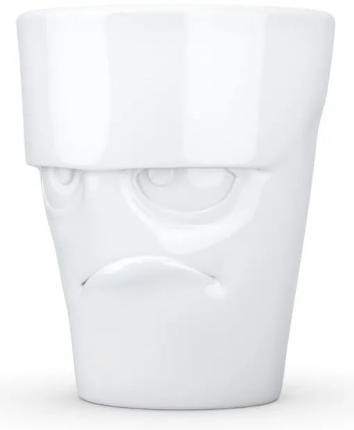 Biały wkurzony porcelanowy kubek z uchem 58products