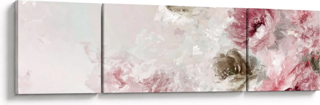Obraz - Malowanie różowych kwiatów (170x50 cm)