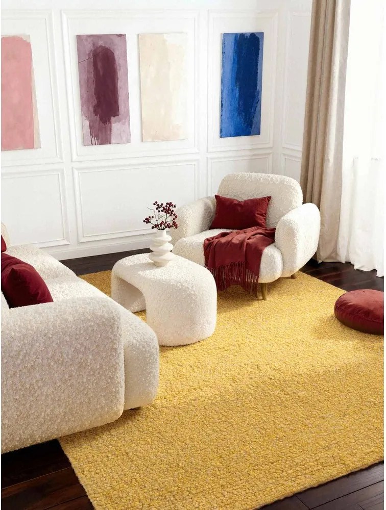 Żółty dywan z materiału bouclé tkany ręcznie 160x230 cm Notting Hill Portobello – Ted Baker