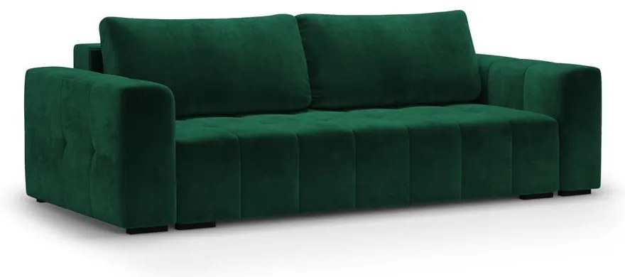 Zielona aksamitna rozkładana sofa Milo Casa Luca