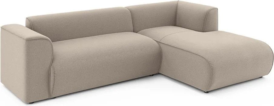 Jasnobrązowy narożnik (prawostronny/z szezlongiem) Merid – Ropez