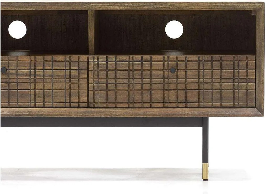 Komoda 160x55x45 cm brązowy wzór labirynt mazl01-160