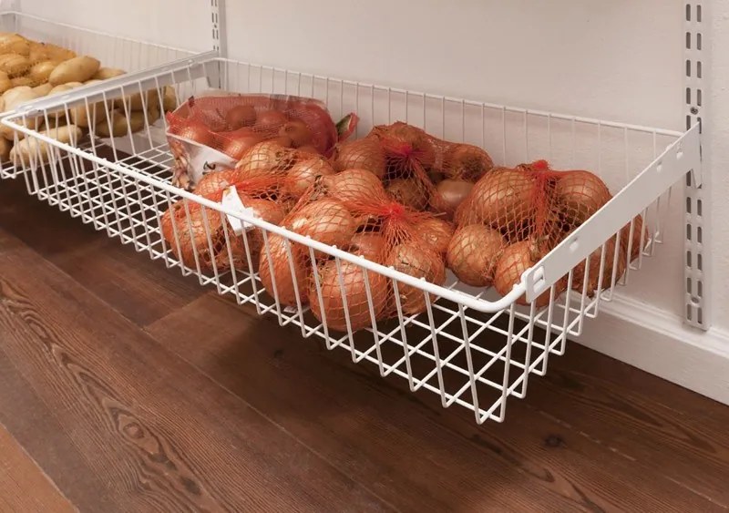 Druciany kosz półkowy do ELEMENT SYSTEM, 800 x 350 mm, biały