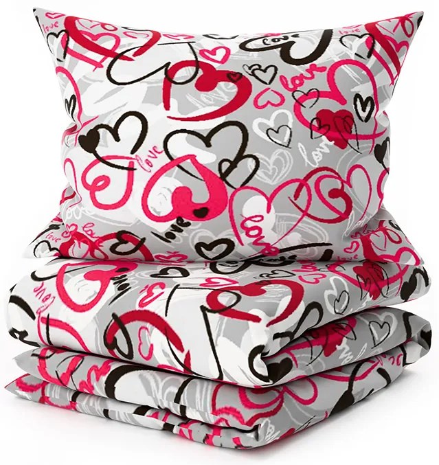 PrzytulneMieszkanie.pl PrzytulneMieszkanie.pl Pościel z mikrofibry STREET LOVE szara Rozmiar pościeli: 2 szt 70 x 90 cm | 200 x 220 cm