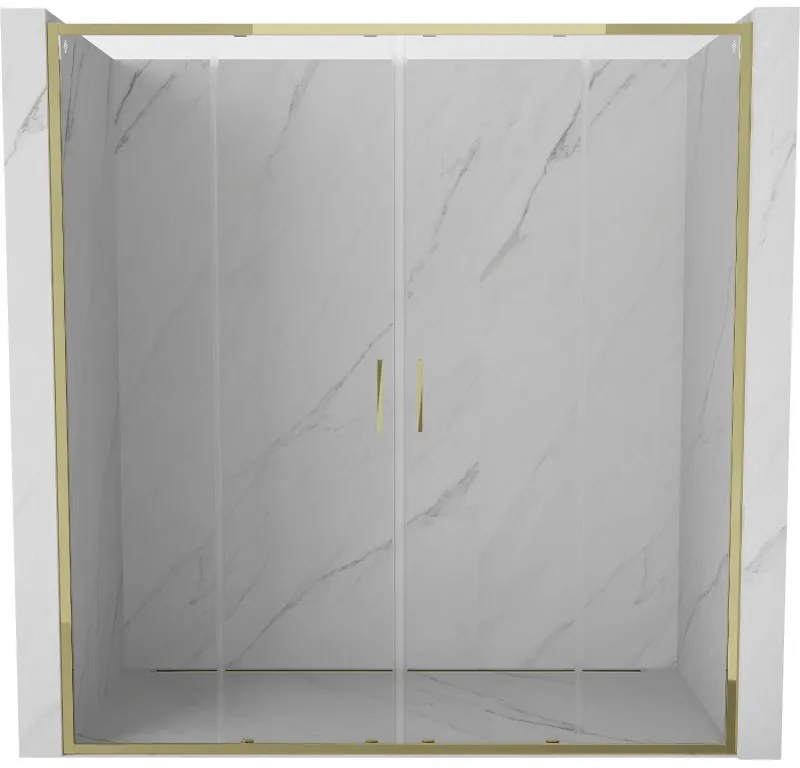 Mexen Exo drzwi prysznicowe podwójne rozsuwane 180 cm, transparent, złote - 8152-180-000-50-00