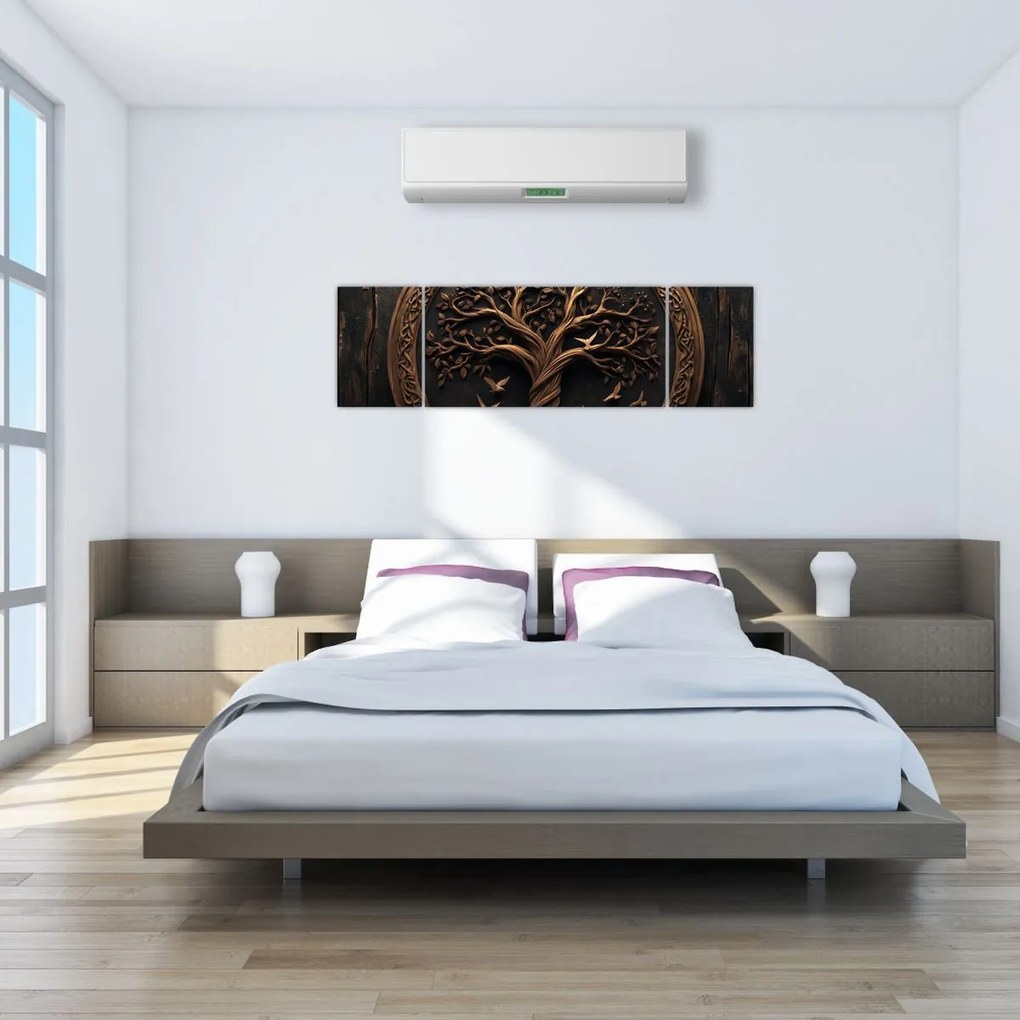 Obraz – Drewniane drzewo życia (170x50 cm)