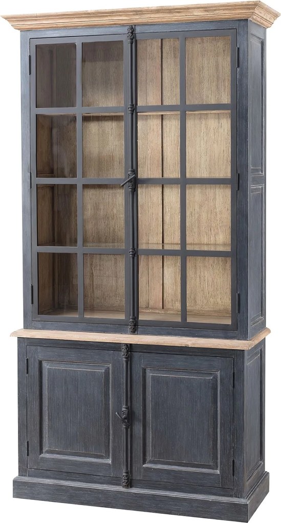 Kredens Gordes 110x46x230 old black & natural