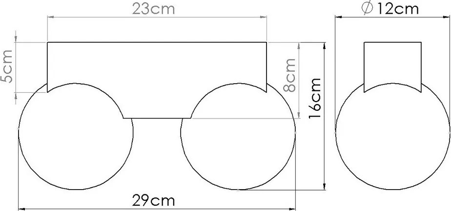 Biało-naturalna lampa sufitowa ze szklanym kloszem ø 12 cm Solum – Sollux