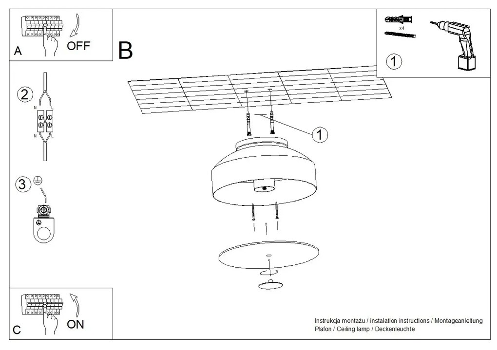 Plafon OMIQ ochra czerwona mat SOLLUX  LIGHTING