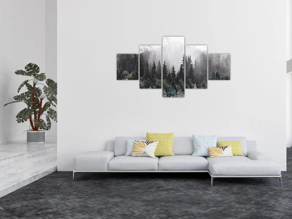 Obraz - Las z ilustrowanymi elementami (125x70 cm)