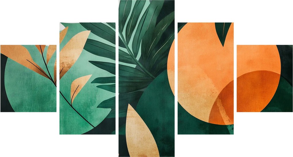 Obraz - Geometryczne motywy naturalne (125x70 cm)