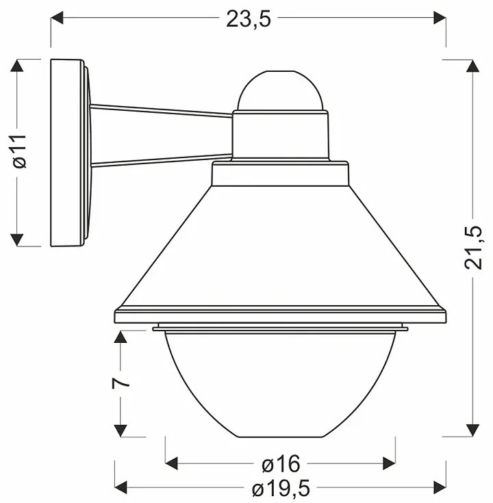 Czarna nowoczesna lampa elewacyjna - D175 P0-D36